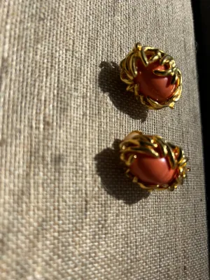 Coral Clip on Earrings KLJ