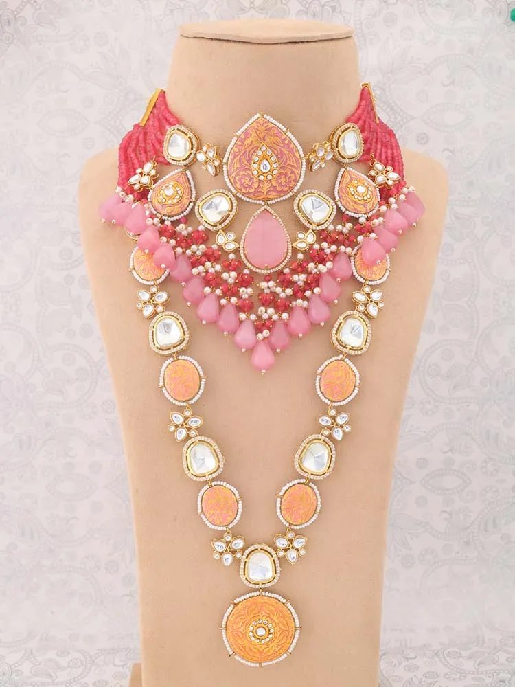 Coral Krutika Kundan Jewellery Set