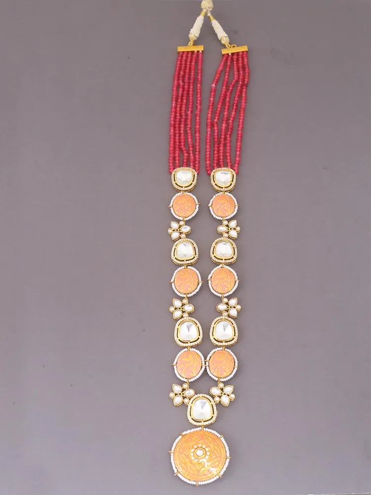 Coral Krutika Kundan Jewellery Set
