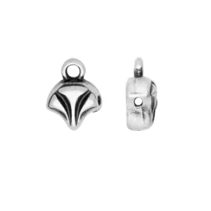Cymbal Bead Endings for Ginko Beads, Modestos 10x7mm, Antiqued Silver Plated (2 Pieces)