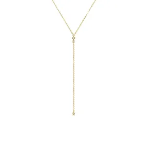 CZ & OPAL THIN CHAIN LARIAT