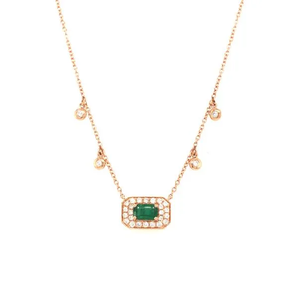 Diamond and emerald necklace (SKU N025)