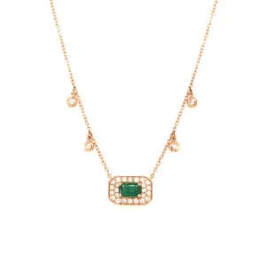 Diamond and emerald necklace (SKU N025)