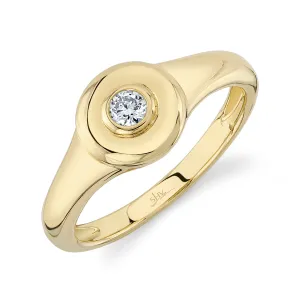 Diamond Mini Bezel Signet Ring