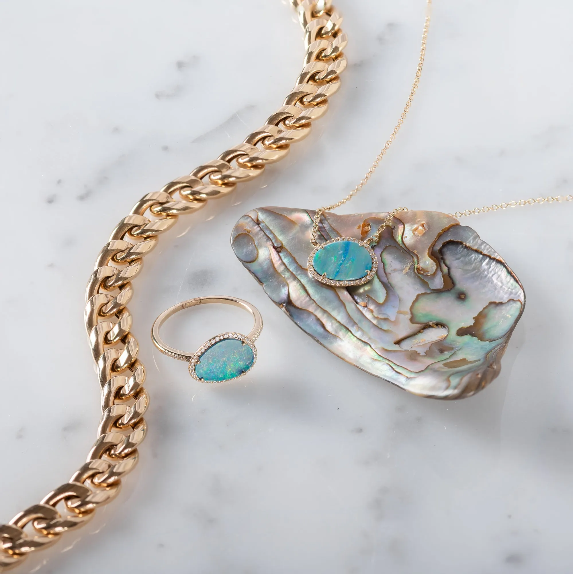 Diamond Opal Necklace