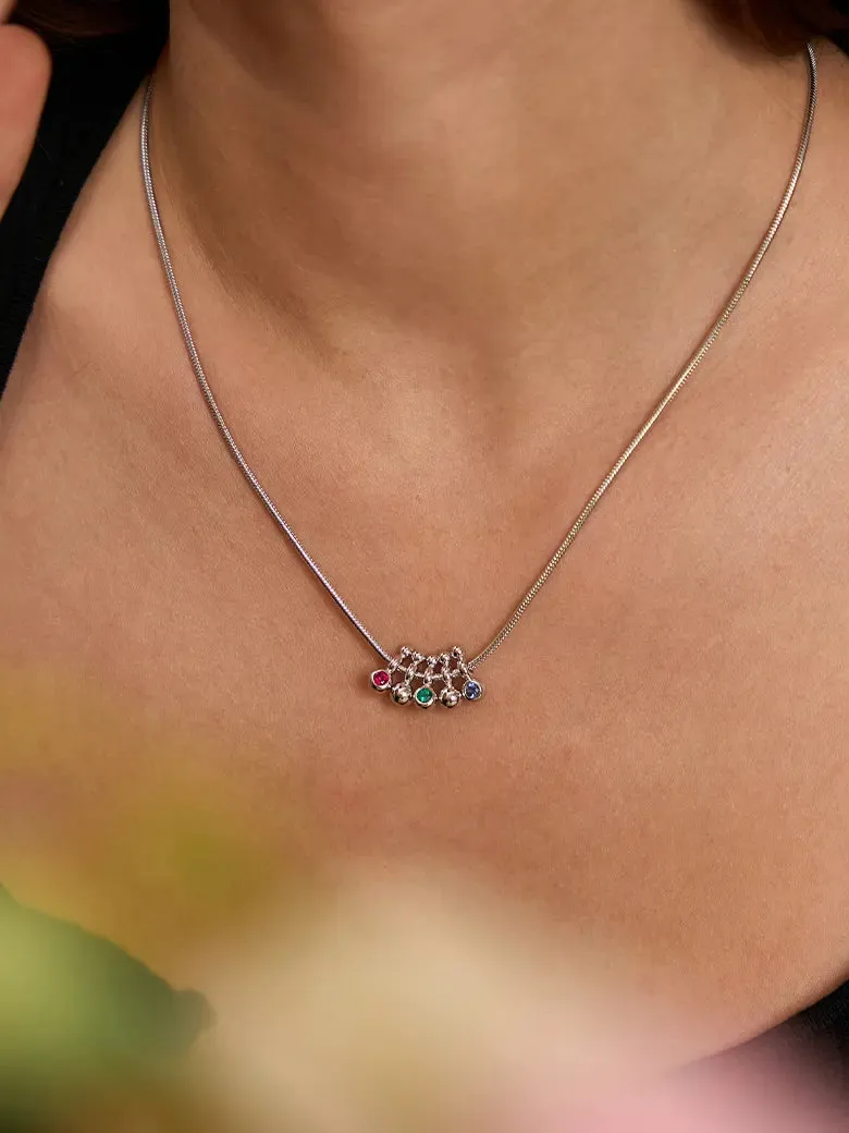 Domino Snake Chain Silver Necklace
