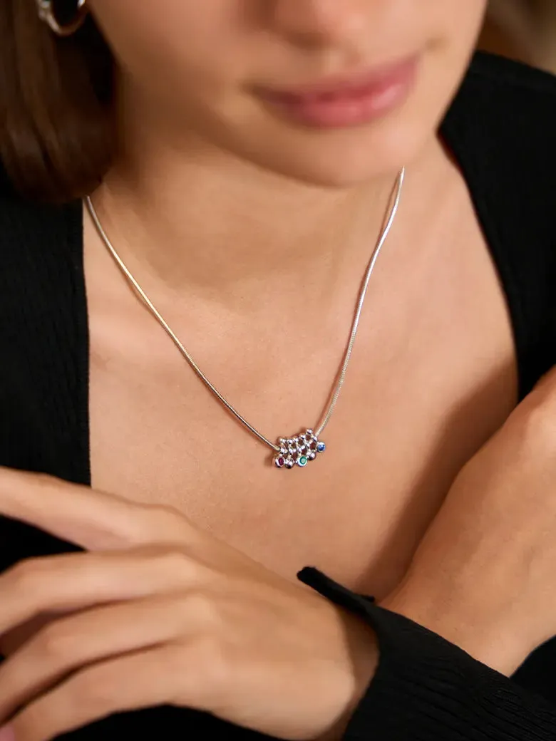 Domino Snake Chain Silver Necklace