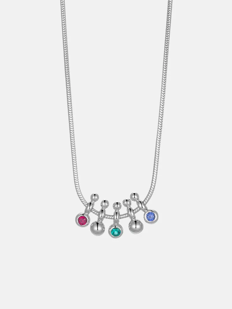 Domino Snake Chain Silver Necklace