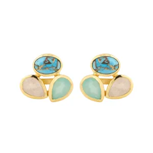 Earrings - Cluster in Blues