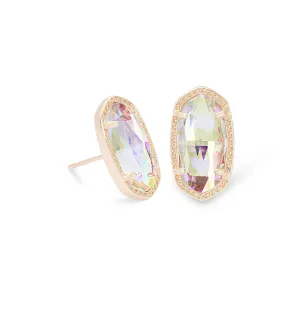 Ellie Rose Gold Stud Earrings in Dichloric Glass