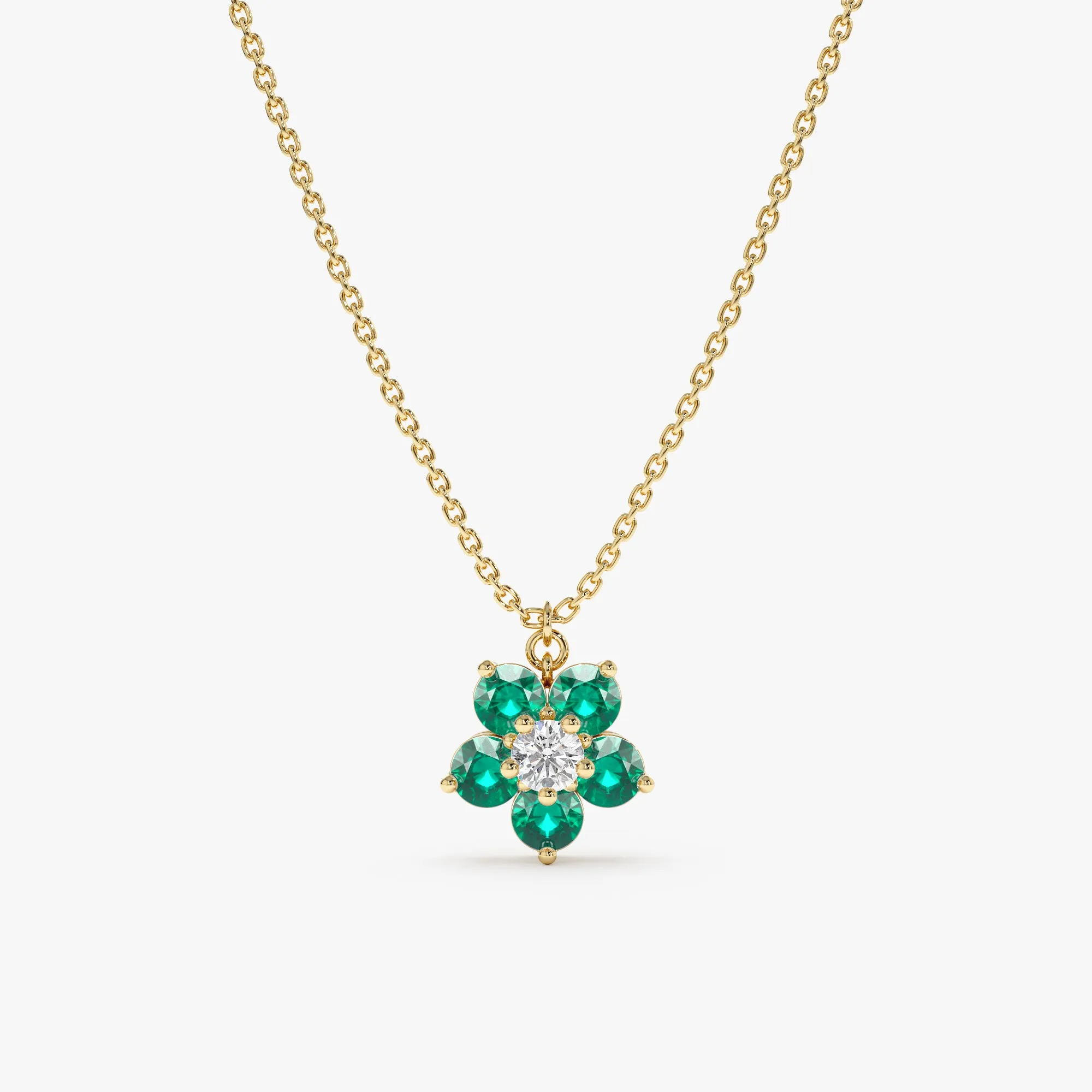 Emerald Flower Necklace, Alondra