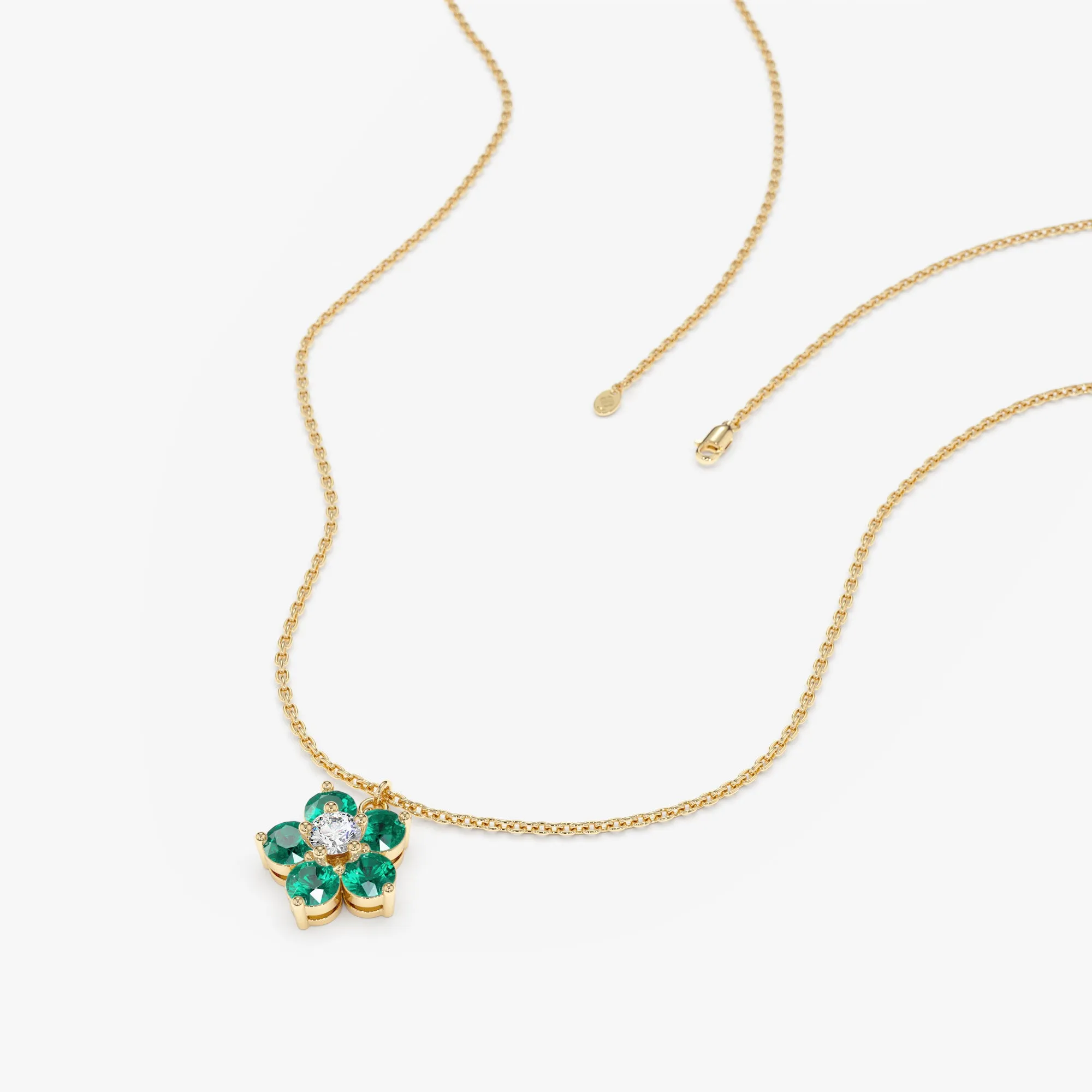 Emerald Flower Necklace, Alondra