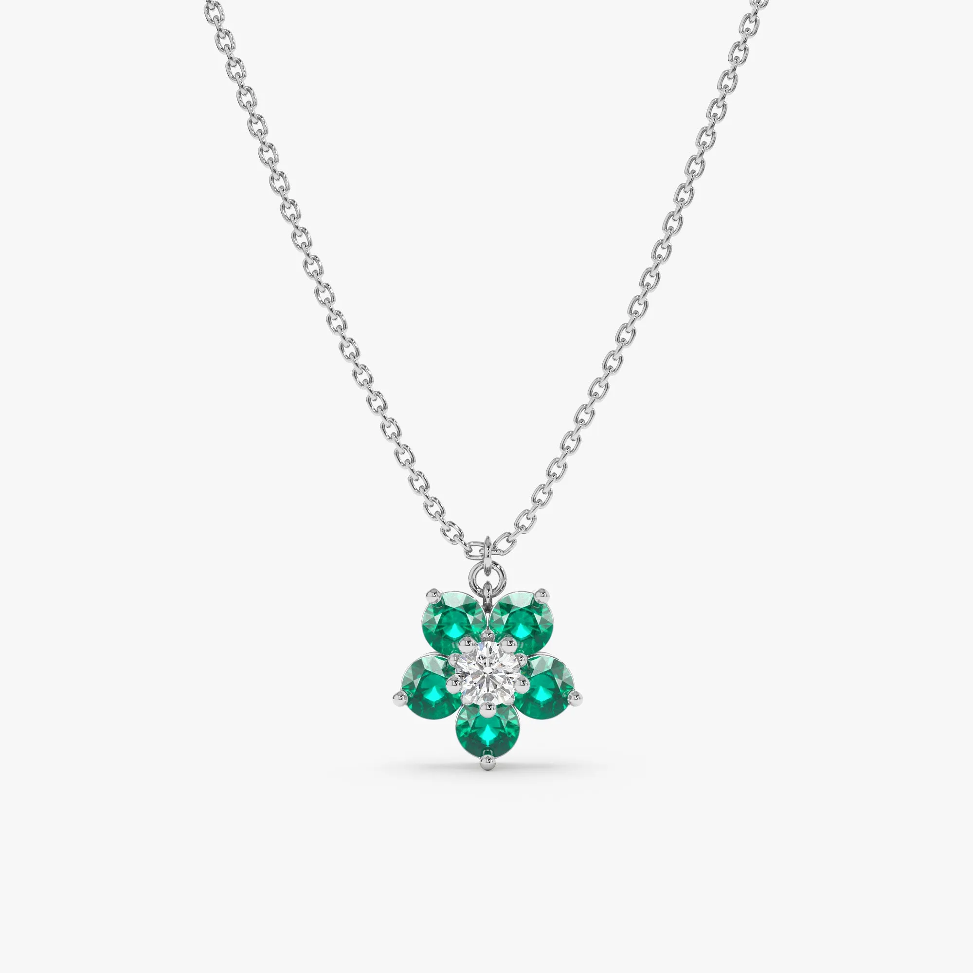 Emerald Flower Necklace, Alondra