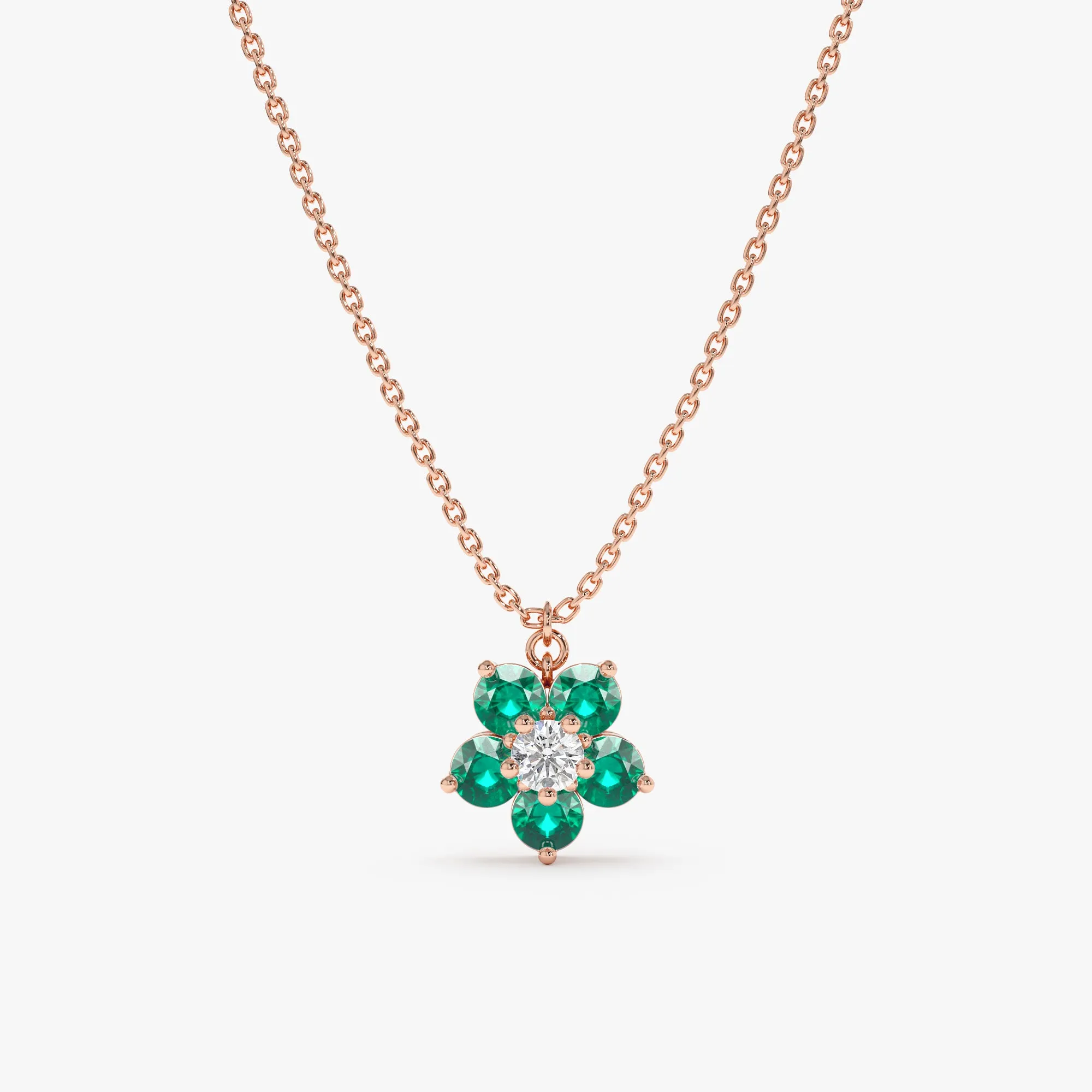 Emerald Flower Necklace, Alondra