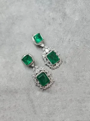 Emerald Green Chandelier Drop Earrings