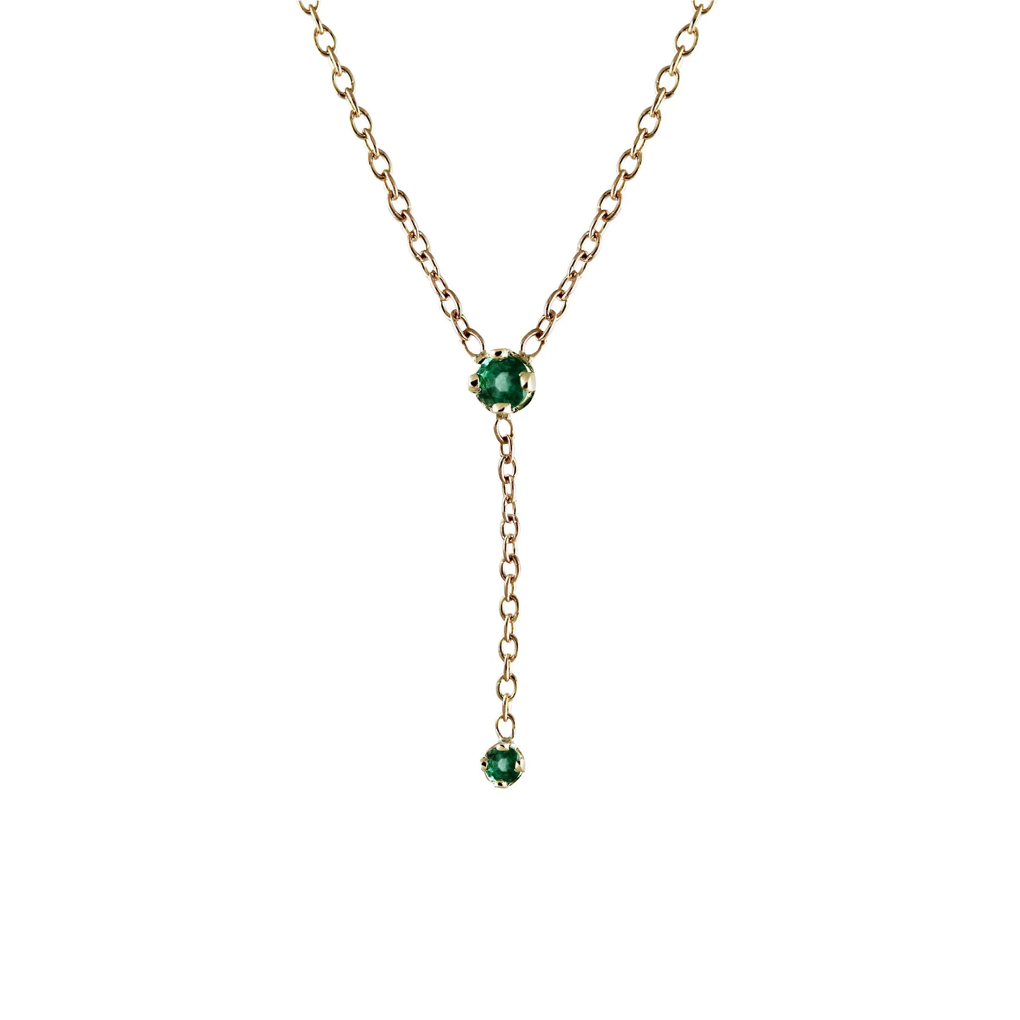 EMERALD LARIAT NECKLACE