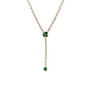 EMERALD LARIAT NECKLACE