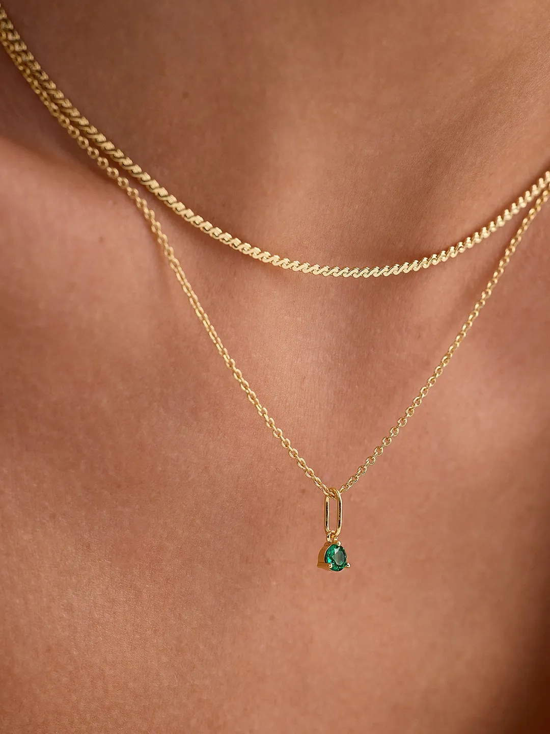 Emerald Necklace Charm