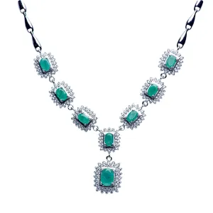 Emerald Regal Silver Necklace