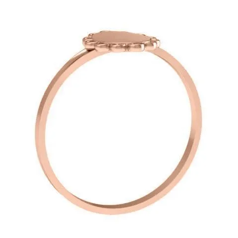 Fancy Round Signet Ring for Women - 9mm x 9mm