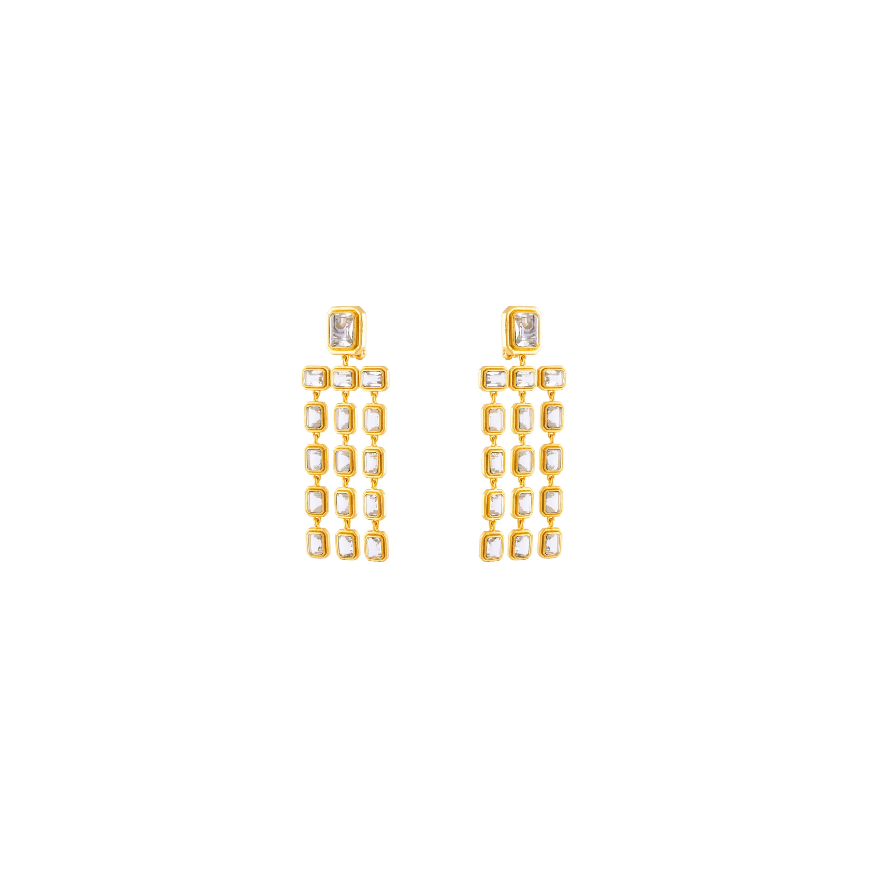 Franny Earrings Clear Quartz Crystal