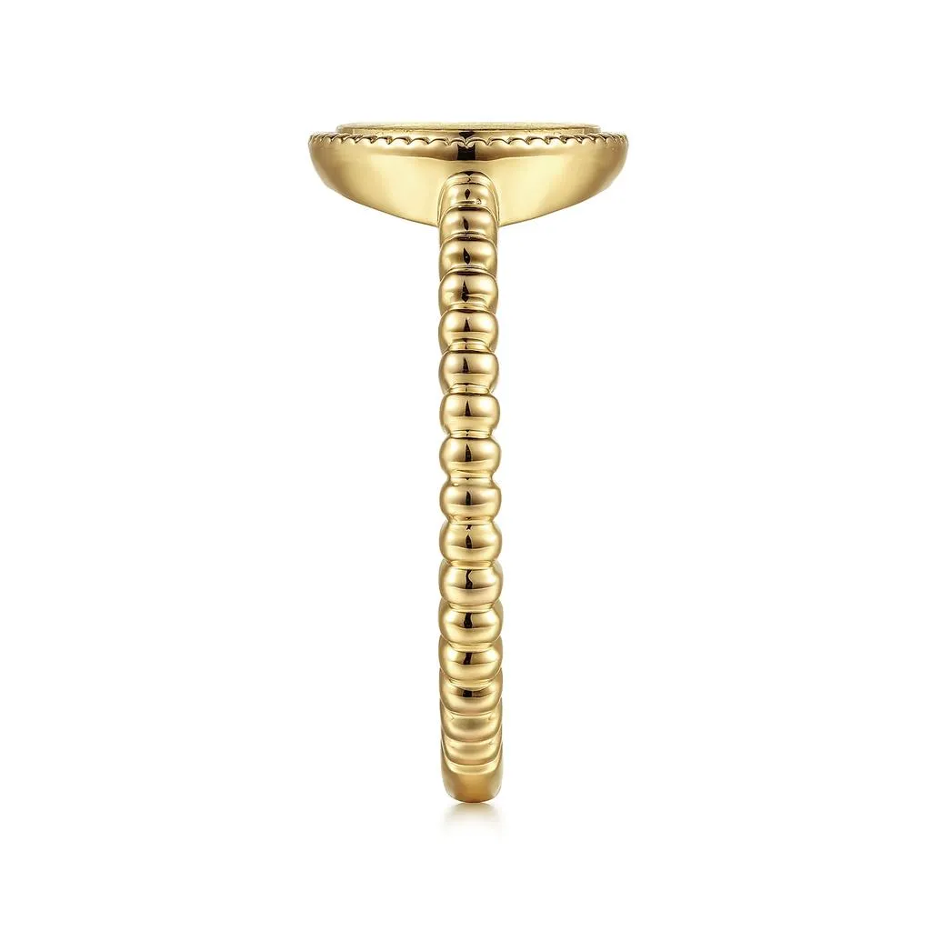 Gabriel & Co. 14K Yellow Gold Bujukan Personalized Signet Ring