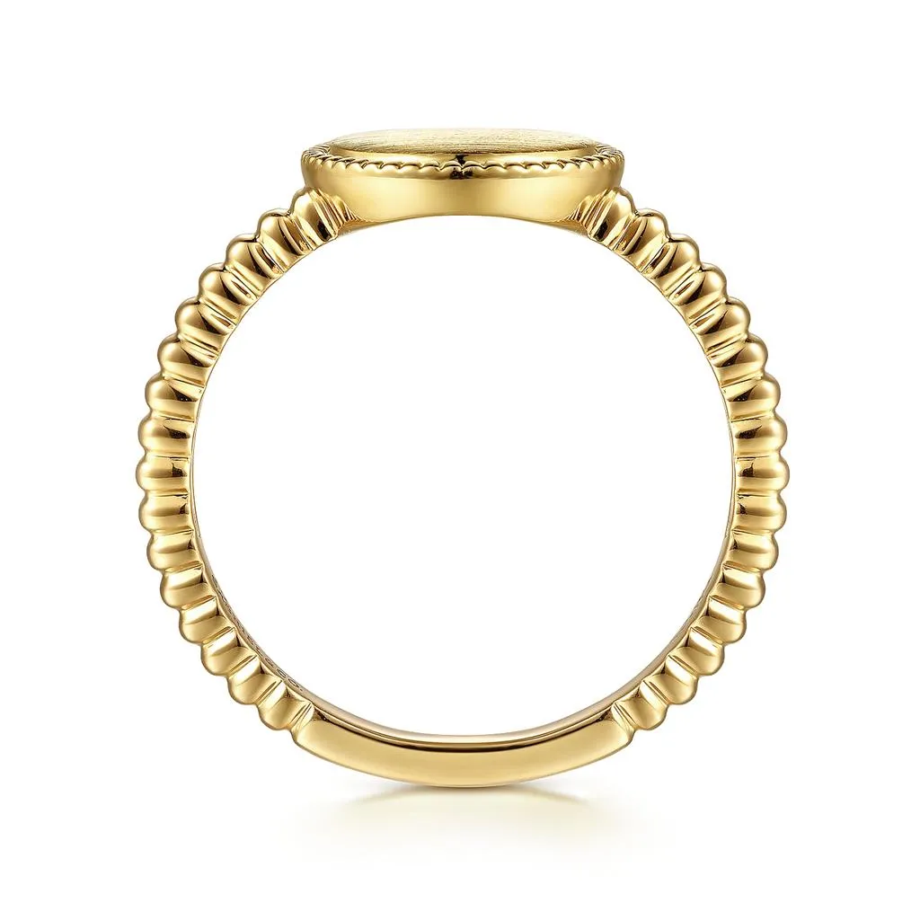 Gabriel & Co. 14K Yellow Gold Bujukan Personalized Signet Ring