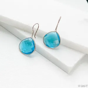 Gem Drop Earrings, Polished Quartz Earrings