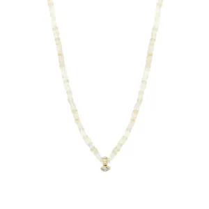 Gold & Fire Opal Rondelle Bead Necklace