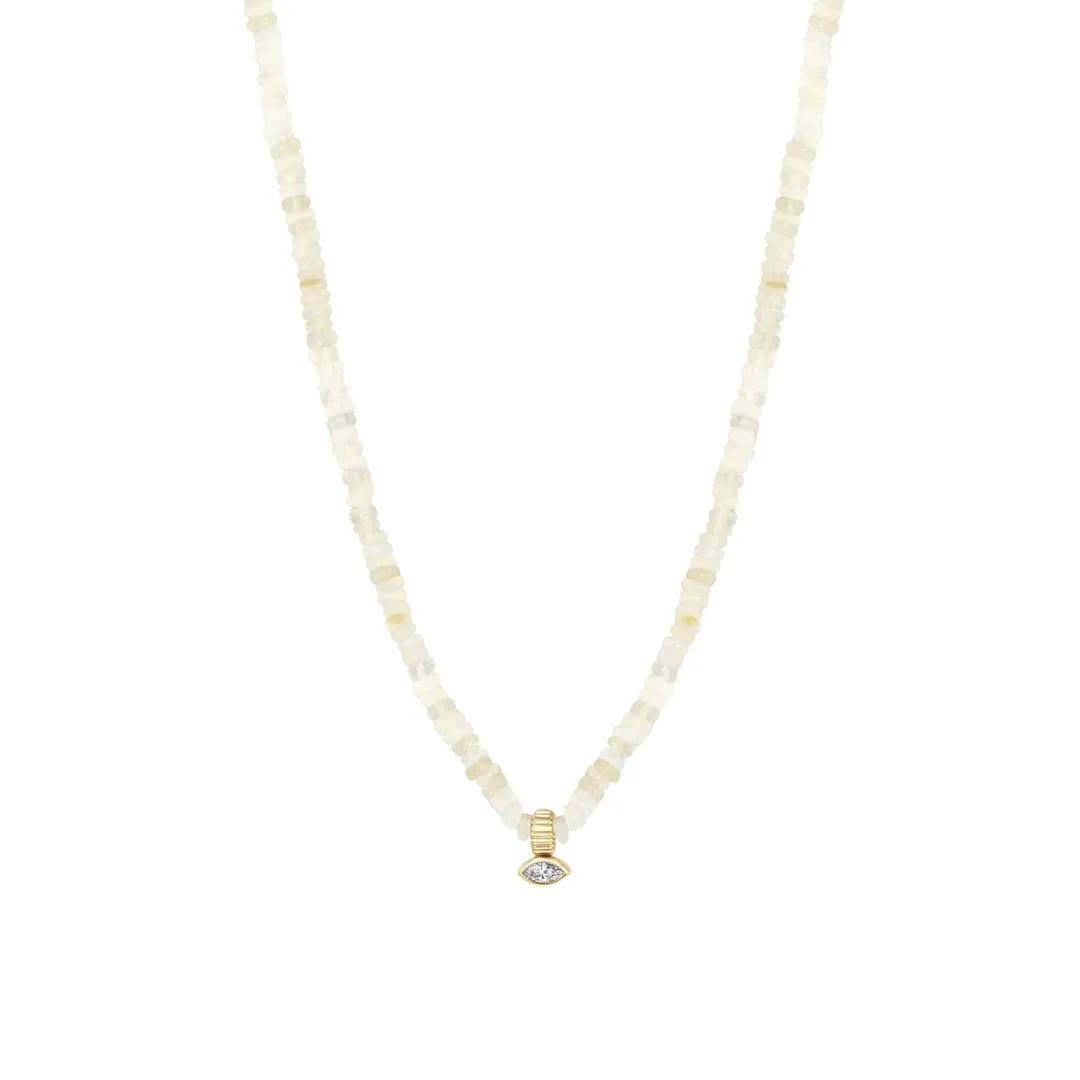 Gold & Fire Opal Rondelle Bead Necklace