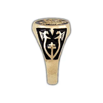 Gold Order of The Dragon Signet Ring - Enameled