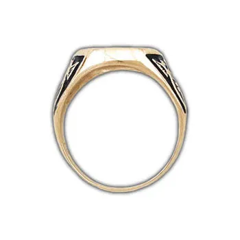 Gold Order of The Dragon Signet Ring - Enameled