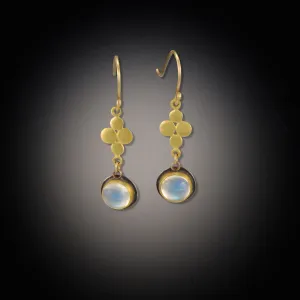 Gold Small Multi Disk Moonstone Earrings