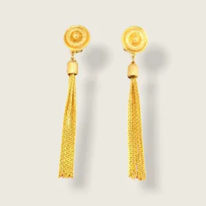 Gold Tassell Earrings Chandelier