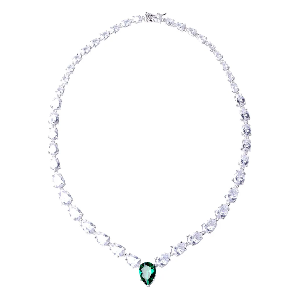 Graduated Emerald Pear Necklace