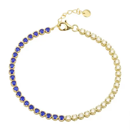 Half Gemstone / Half Diamond Tennis Bracelet