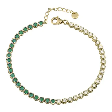 Half Gemstone / Half Diamond Tennis Bracelet