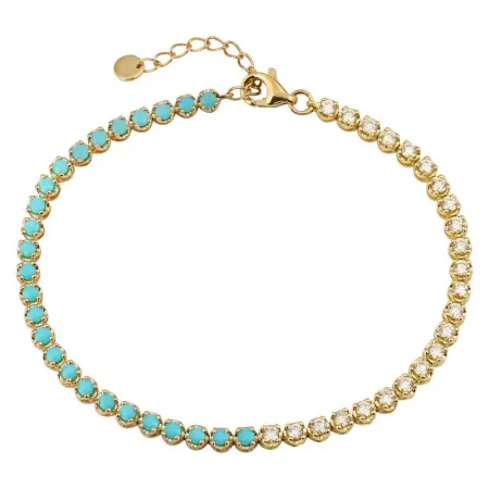 Half Gemstone / Half Diamond Tennis Bracelet