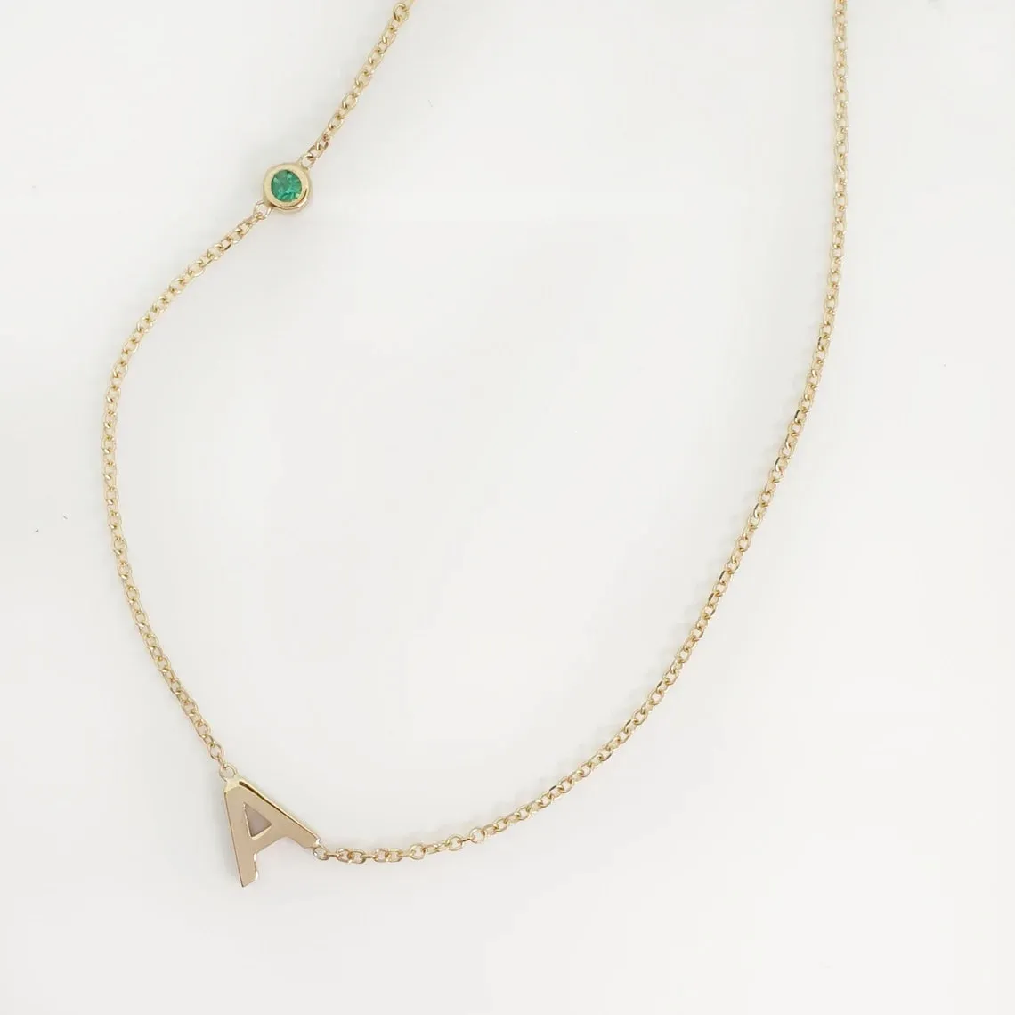 Initial Emerald Necklace