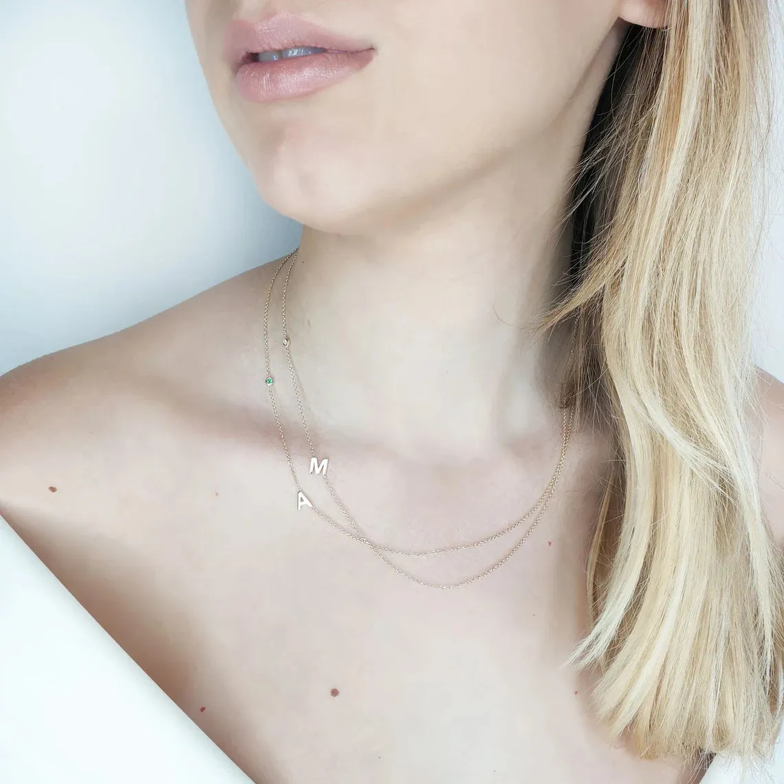 Initial Emerald Necklace