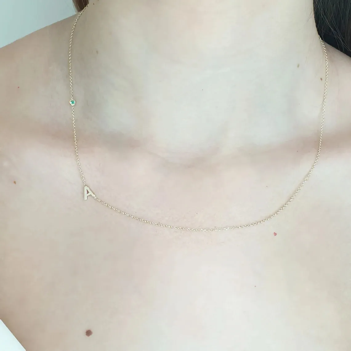 Initial Emerald Necklace