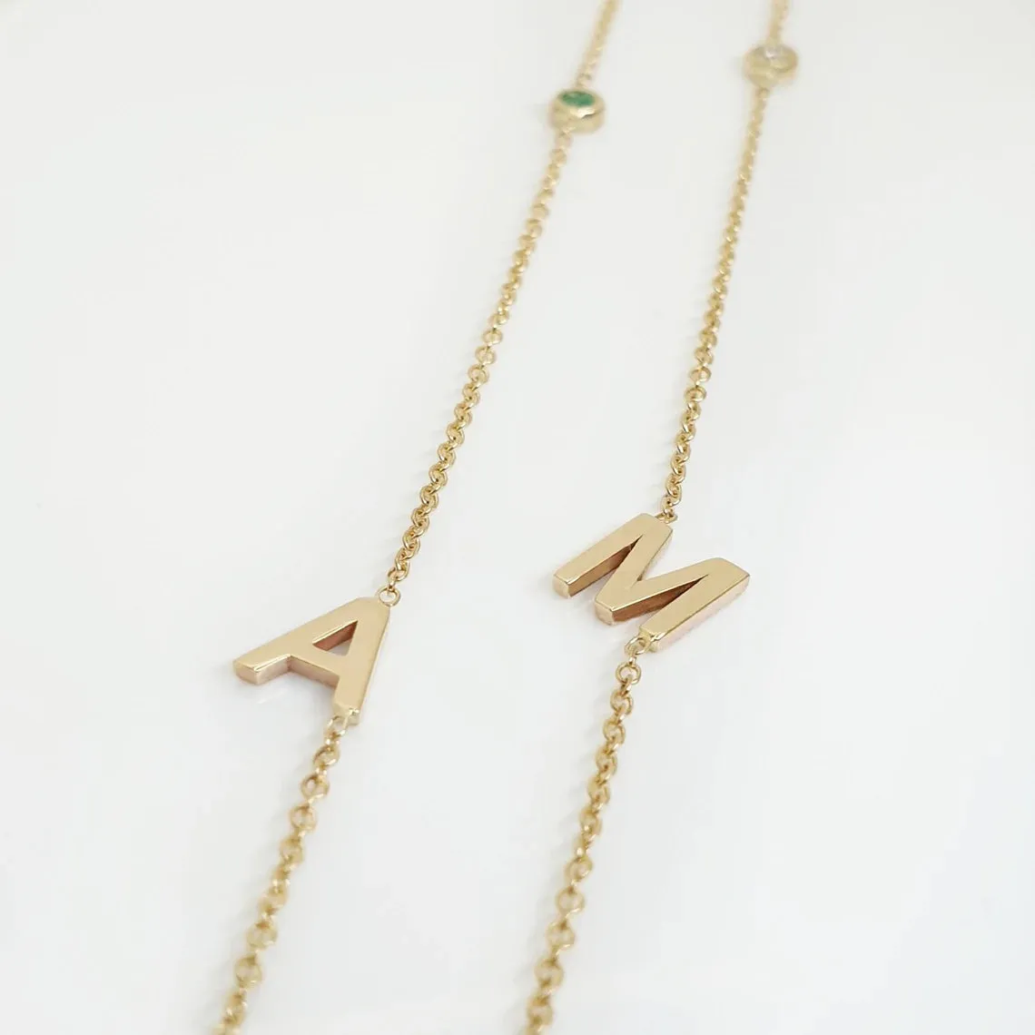 Initial Emerald Necklace
