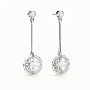 Jalan Besar Drop Earrings - Sterling Silver - Moonstone