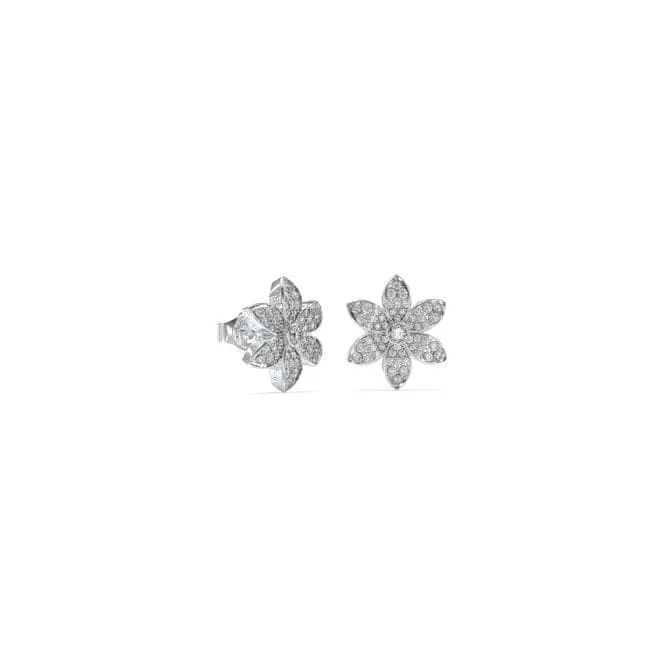 Ladies 15mm Pave Flower Stud Earrings UBE04145RH
