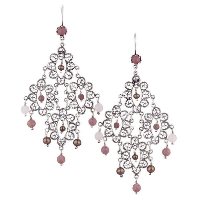 Large lace chandelier earrings