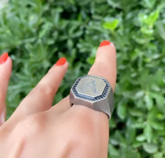 Letter Men Signet Ring