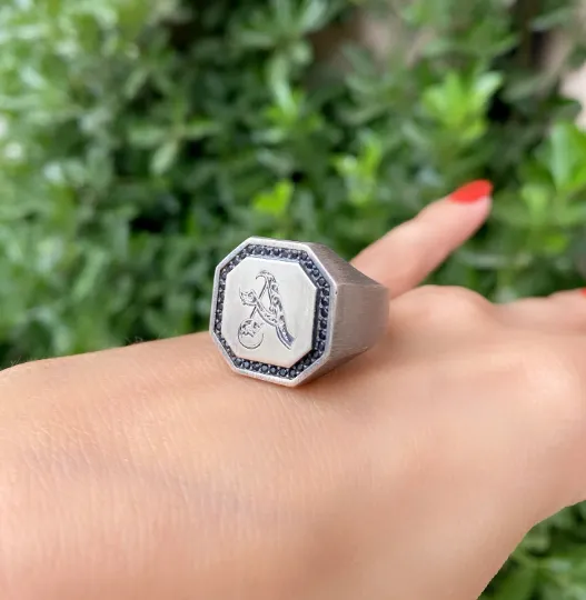 Letter Men Signet Ring