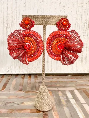 Lia Earrings, Coral Mix