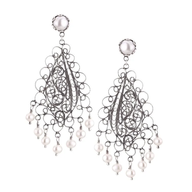 Lotus flower chandelier earrings