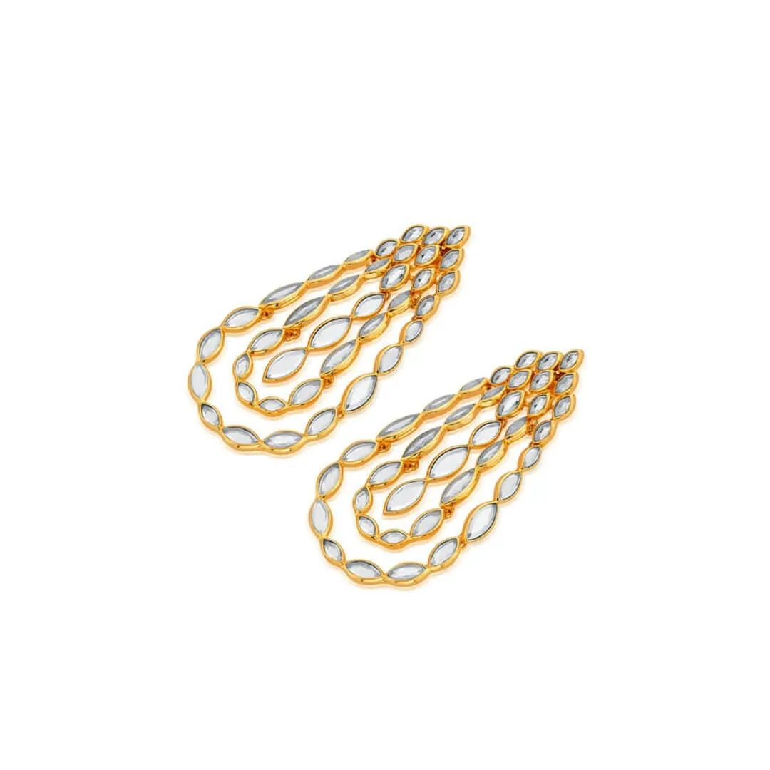 Marquise Mirror Chandelier Earrings